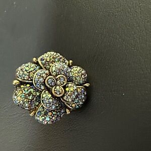 Heidi Daus Gold and Multicolor Crystal Flower Ring